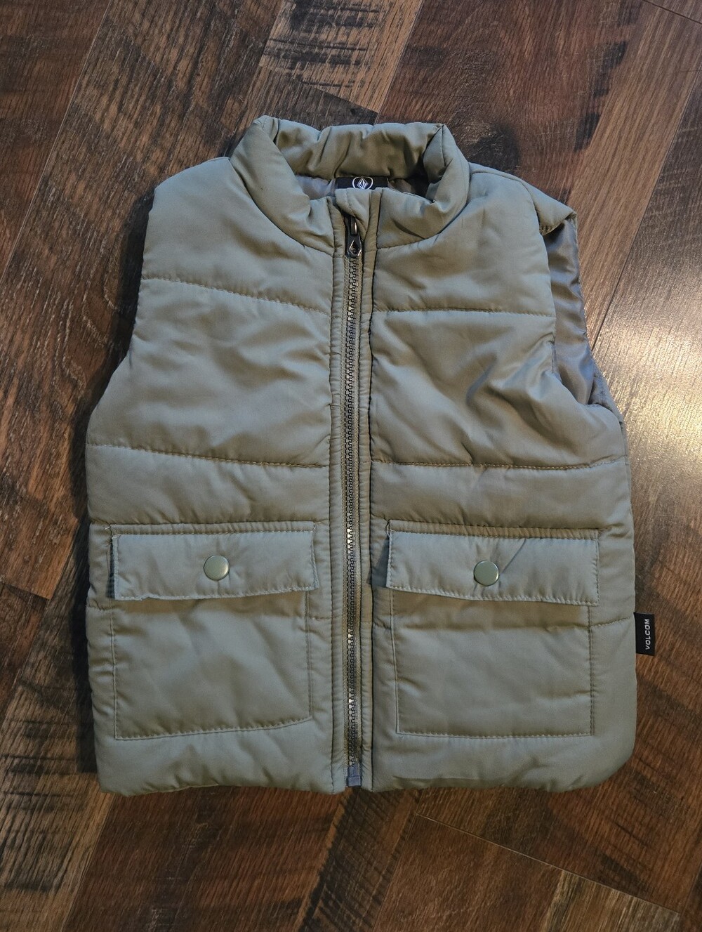 Olive Green Toddler Boys Volcom Winter Puffer Vest 2T 24 Months